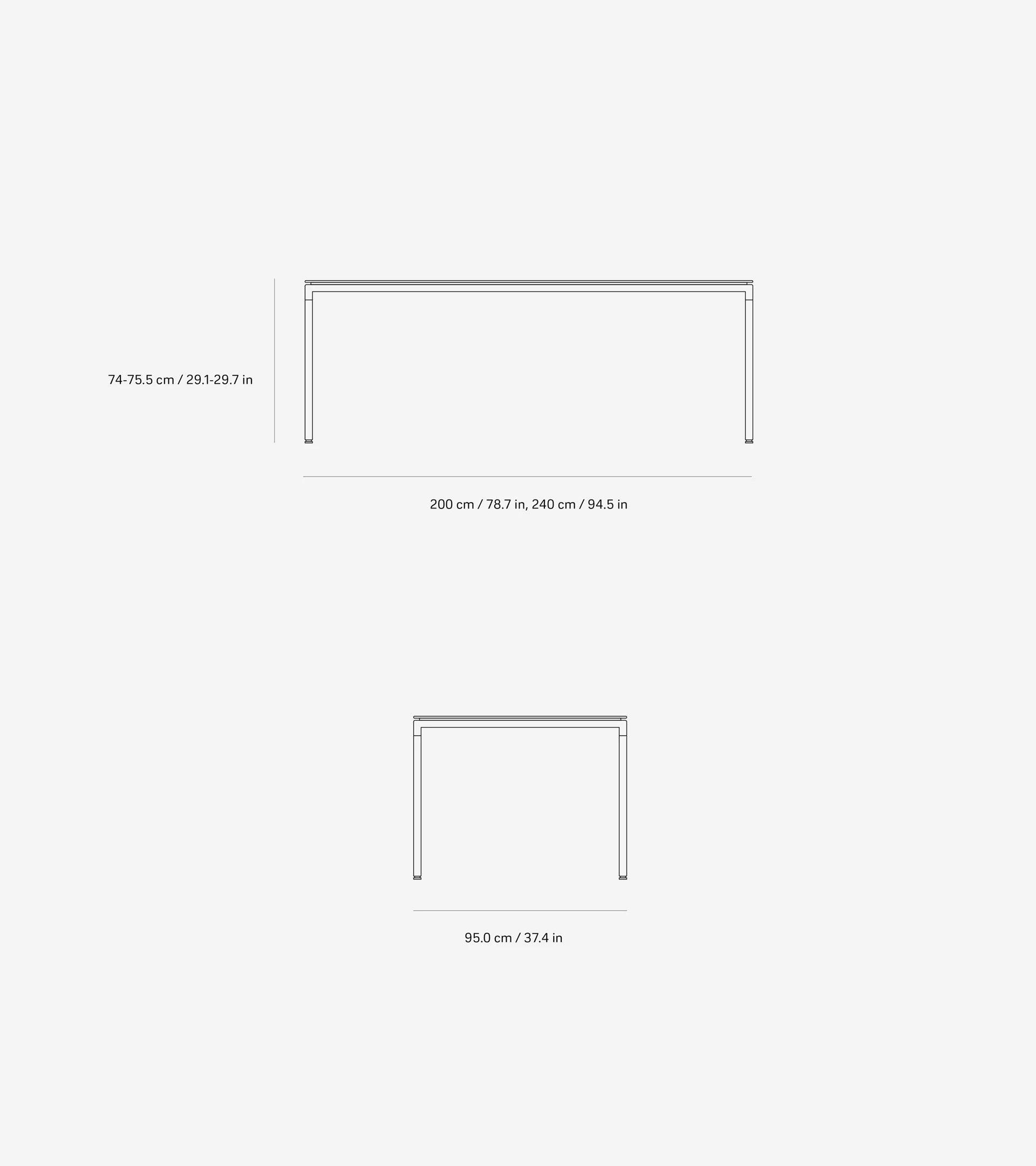 Vipp972 table, 2.0m